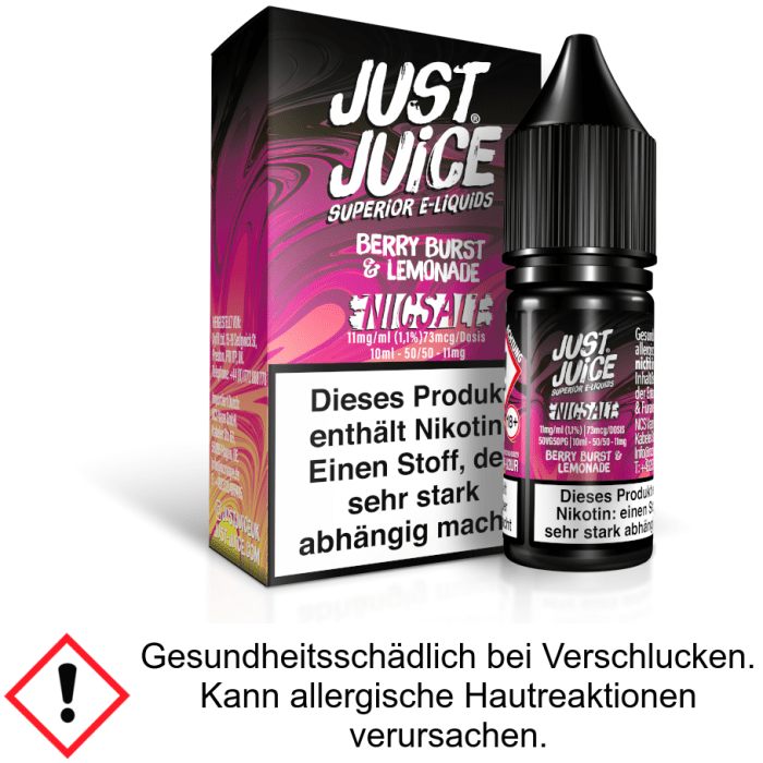 Just Juice - Fusion Berry Burst & Lemonade - Nikotinsalz Liquid 11 mg/ml