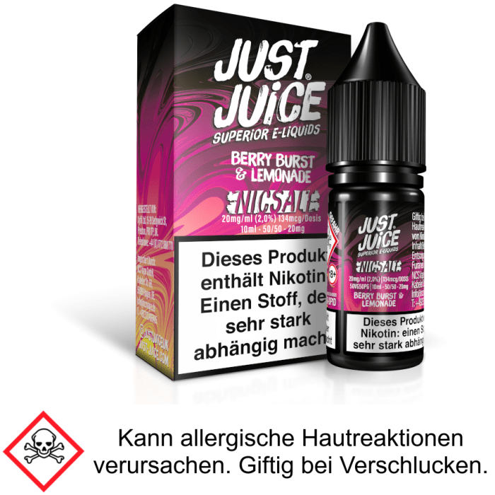 Just Juice - Fusion Berry Burst & Lemonade - Nikotinsalz Liquid 20 mg/ml