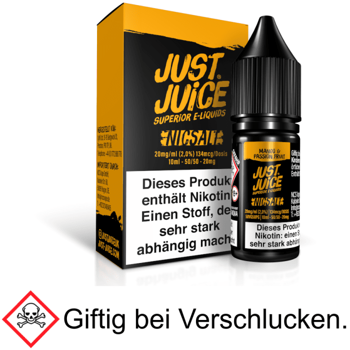 Just Juice - Mango & Passion Fruit - Nikotinsalz Liquid 20 mg/ml