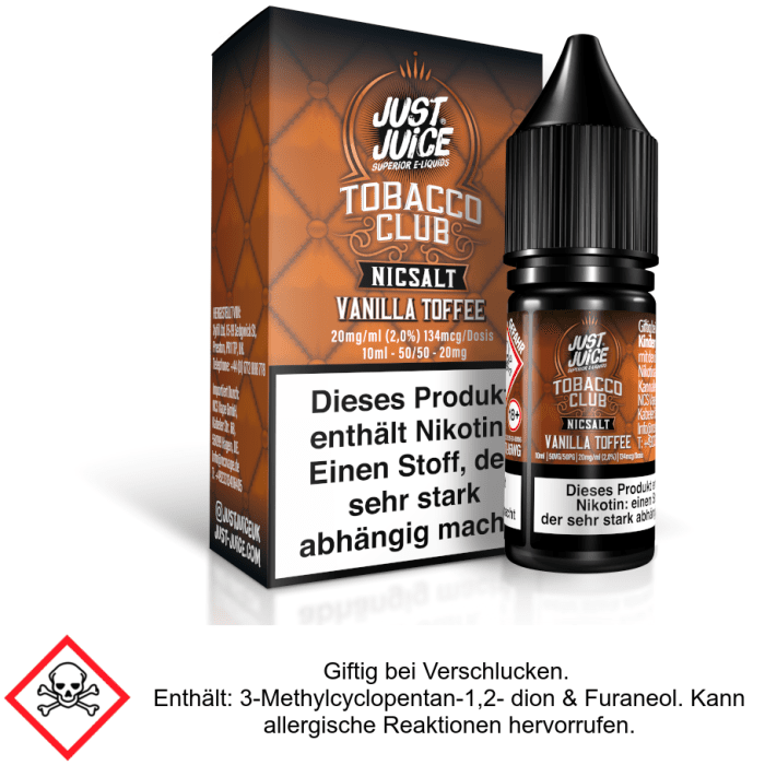 Just Juice - Tobacco Vanilla Toffee - Nikotinsalz Liquid 20 mg/ml