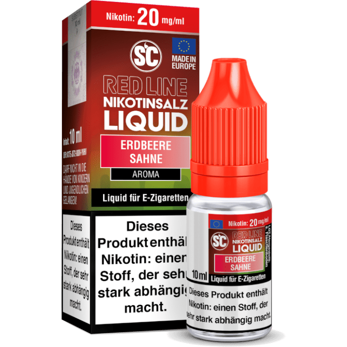 Liquid Erdbeere Sahne - SC Red Line Nikotinsalz