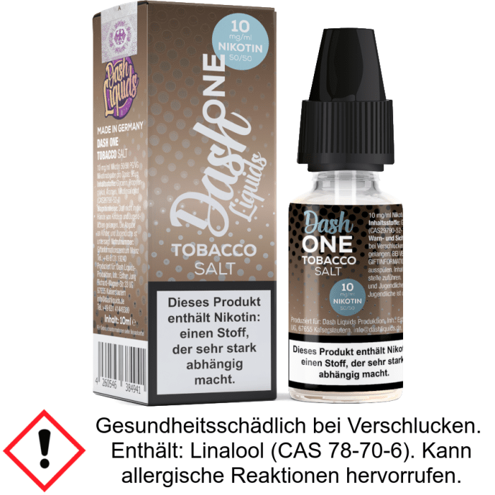 Liquid Tobacco - One - Dash Liquids 10 mg/ml Nikotinsalz