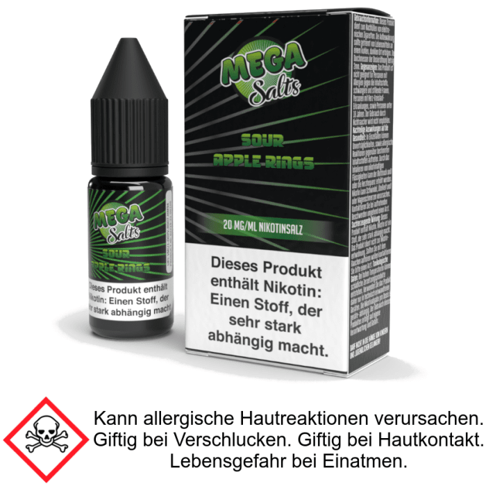 Mega Salts - Sour Apple Rings - Nikotinsalz Liquid 20 mg/ml
