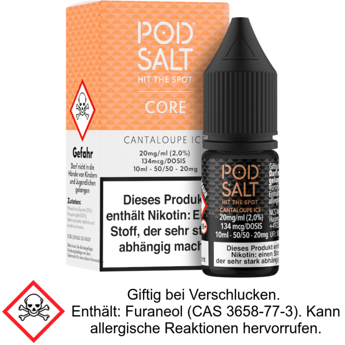 Pod Salt Core - Cantaloupe Ice - Nikotinsalz Liquid 20 mg/ml