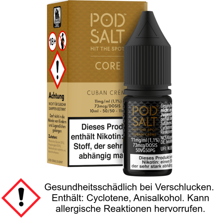 Pod Salt Core - Cuban Creme - Nikotinsalz Liquid 11 mg/ml