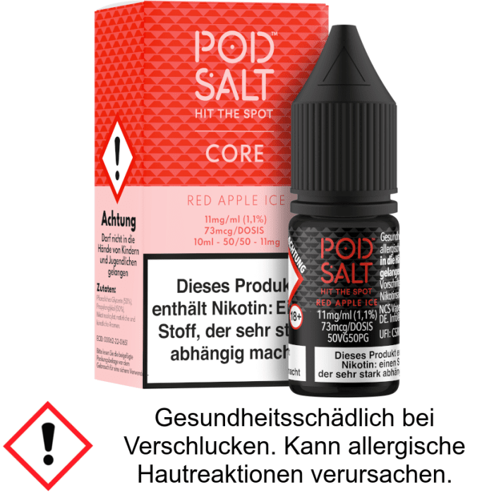 Pod Salt Core - Red Apple Ice - Nikotinsalz Liquid 11 mg/ml