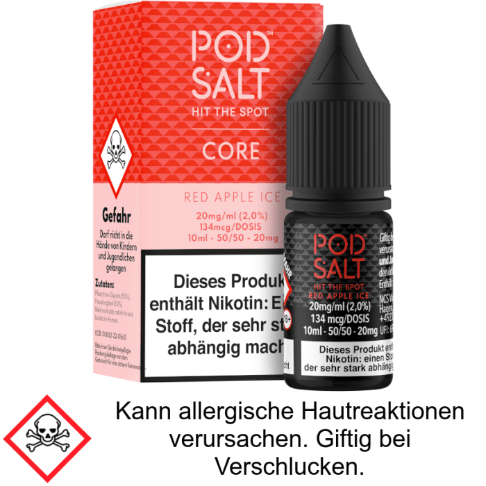 Pod Salt Core - Red Apple Ice - Nikotinsalz Liquid 20 mg/ml