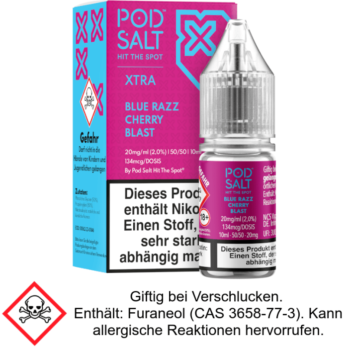 Pod Salt X - Blue Razz Cherry Blast - Nikotinsalz Liquid 20 mg/ml