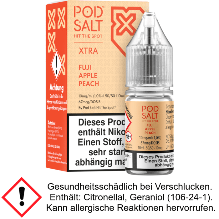 Pod Salt X - Fuji Apple Peach - Nikotinsalz Liquid 10 mg/ml