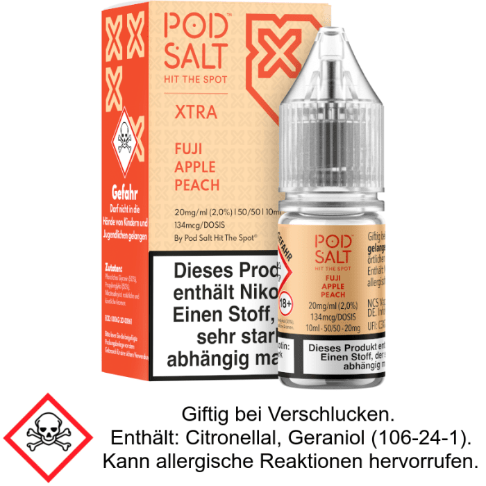 Pod Salt X - Fuji Apple Peach - Nikotinsalz Liquid 20 mg/ml