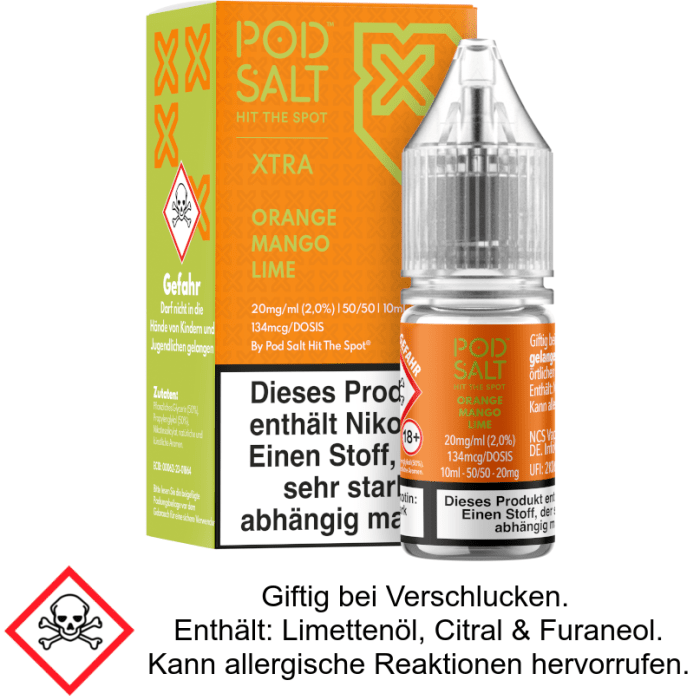 Pod Salt X - Orange Mango Lime - Nikotinsalz Liquid 20 mg/ml