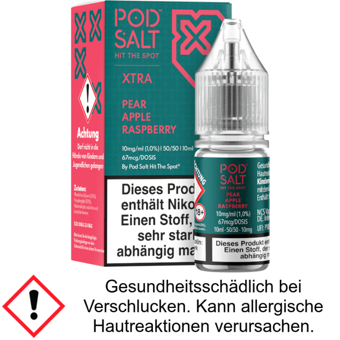 Pod Salt X - Pear Apple Raspberry - Nikotinsalz Liquid 10 mg/ml
