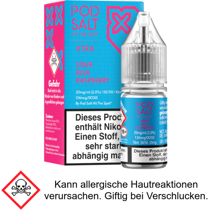 Pod Salt X - Sour Blue Raspberry - Nikotinsalz Liquid 20 mg/ml