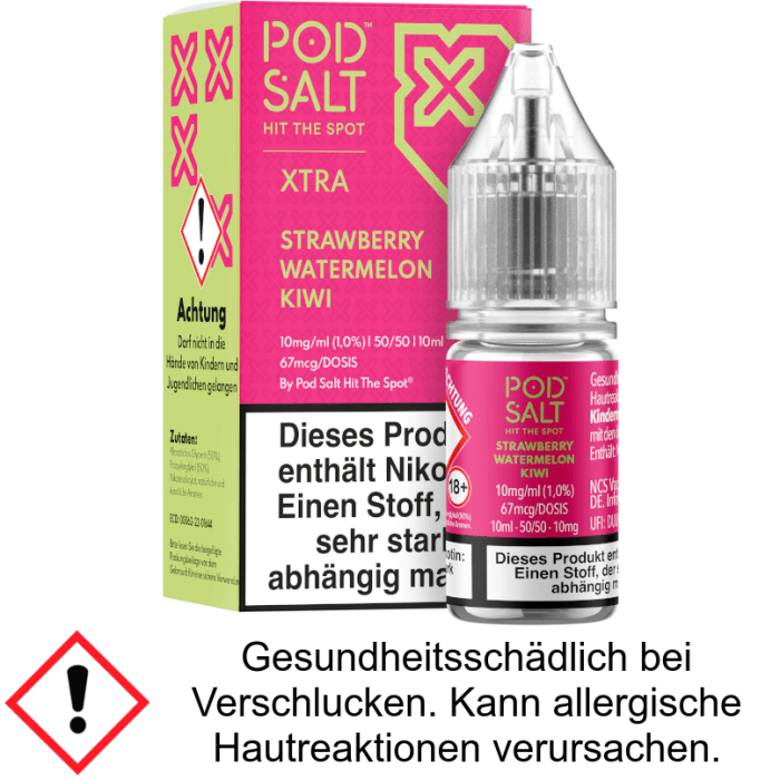 Pod Salt X - Strawberry Watermelon Kiwi - Nikotinsalz Liquid 10 mg/ml