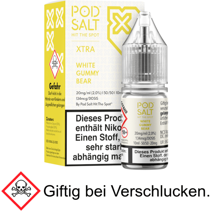 Pod Salt X - White Gummy Bear - Nikotinsalz Liquid 20 mg/ml