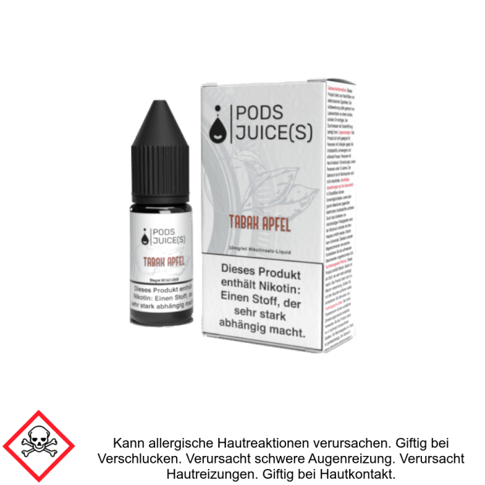 Pods Juice(s) - Tabak Apfel - Nikotinsalz Liquid 10mg/ml