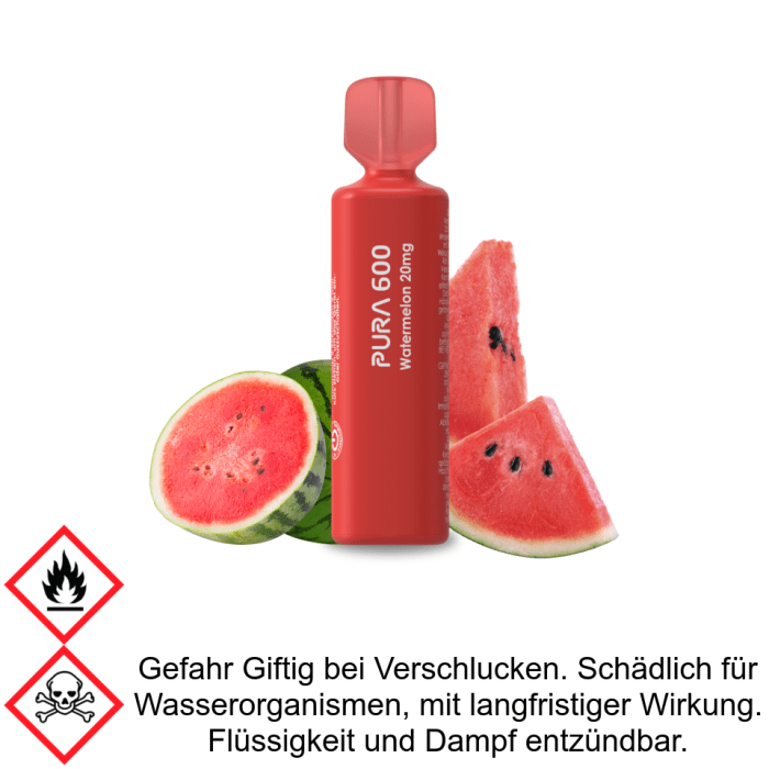 Pura 600 Watermelon 20 mg/ml - Einweg E-Zigarette