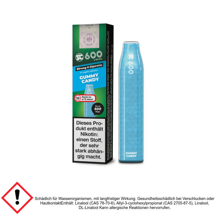 SC 600 Gummy Candy 17 mg/ml - Einweg E-Zigarette SC