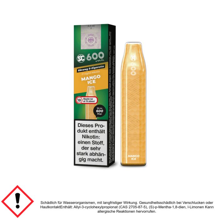 SC 600 Mango Ice 17 mg/ml - Einweg E-Zigarette SC