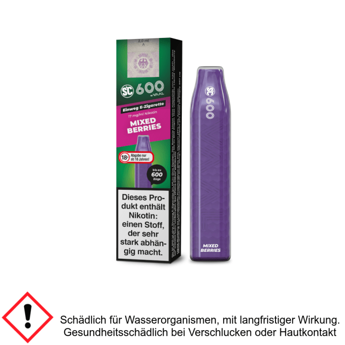 SC 600 Mixed Berries 17 mg/ml - Einweg E-Zigarette SC