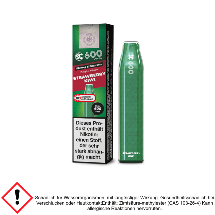 SC 600 Strawberry Kiwi 17 mg/ml - Einweg E-Zigarette SC