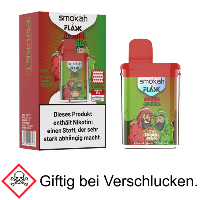 Smokah x Flask Double Apple 20 mg/ml Einweg E-Zigarette
