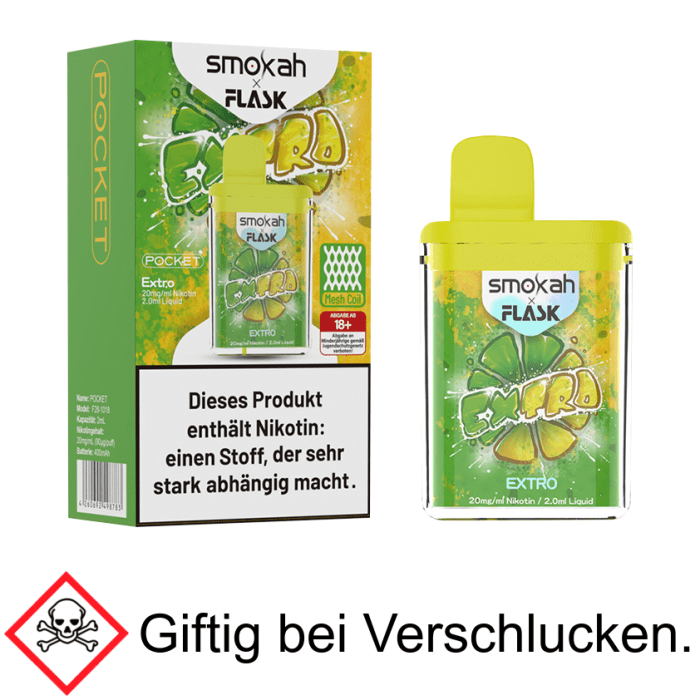 Smokah x Flask Extro 20 mg/ml Einweg E-Zigarette