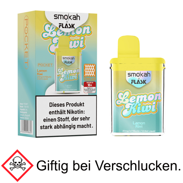 Smokah x Flask Lemon Kiwi 20 mg/ml Einweg E-Zigarette