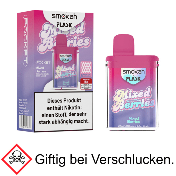 Smokah x Flask Mixed Berries 20 mg/ml Einweg E-Zigarette