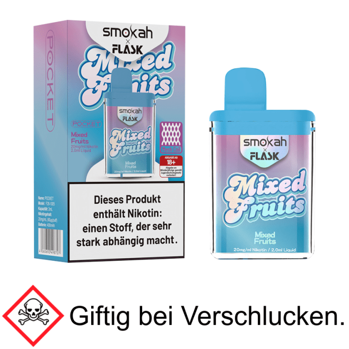 Smokah x Flask Mixed Fruits 20 mg/ml Einweg E-Zigarette
