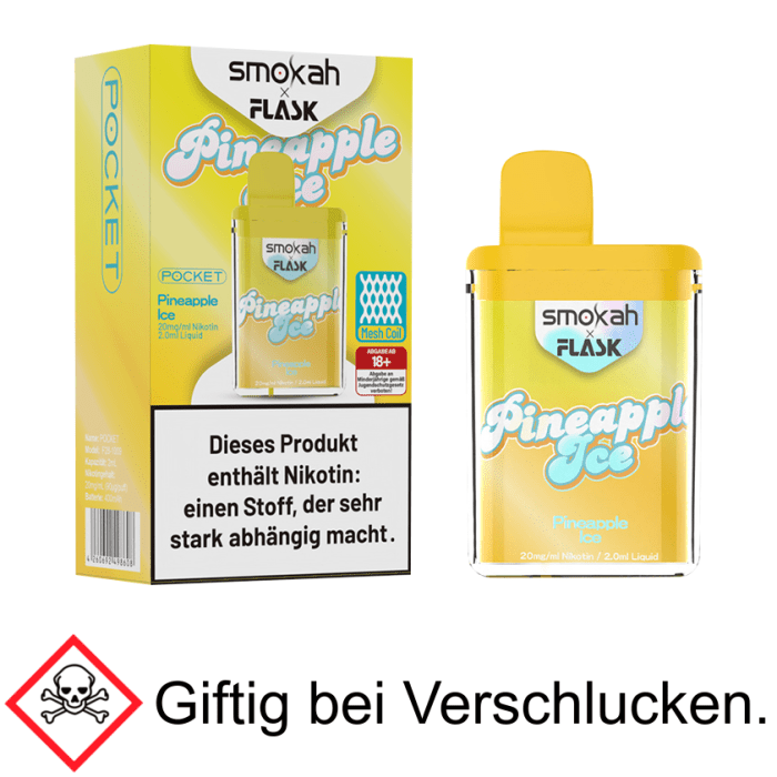 Smokah x Flask Pineapple ICE 20 mg/ml Einweg E-Zigarette