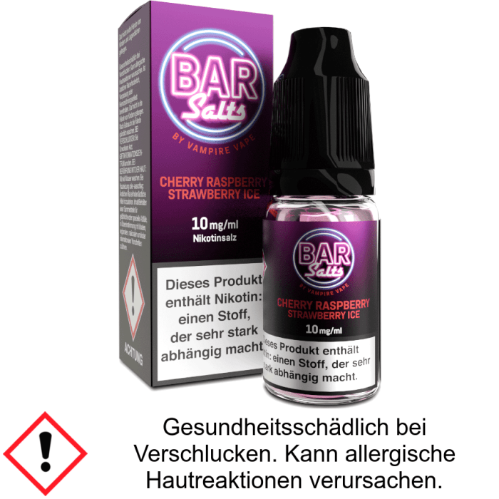 Vampire Vape - Bar Salts - Cherry Raspberry Strawberry Ice - Nikotinsalz Liquid 10 mg/ml