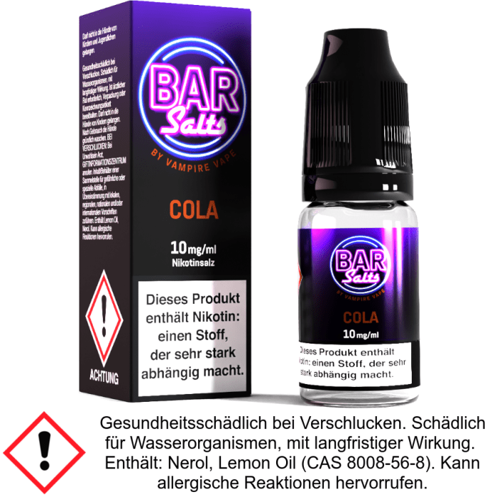 Vampire Vape - Bar Salts - Cola - Nikotinsalz Liquid 10 mg/ml