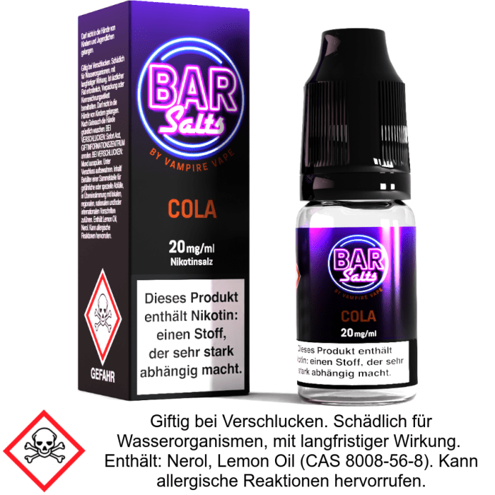 Vampire Vape - Bar Salts - Cola - Nikotinsalz Liquid 20 mg/ml