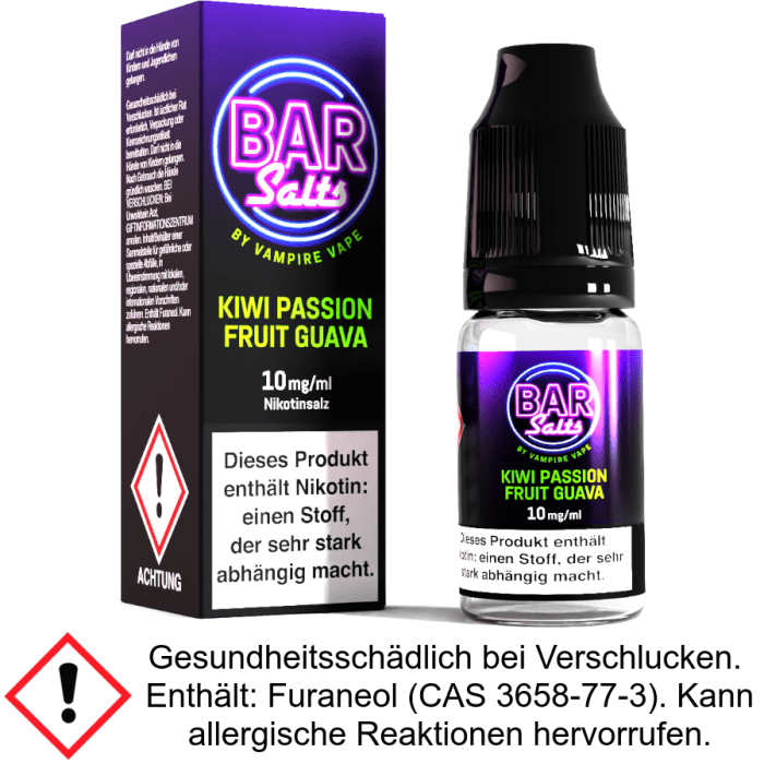 Vampire Vape - Bar Salts - Kiwi Passion Fruit Guava - Nikotinsalz Liquid 10 mg/ml