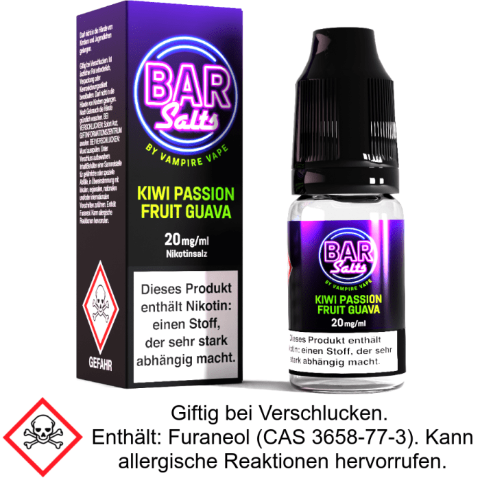 Vampire Vape - Bar Salts - Kiwi Passion Fruit Guava - Nikotinsalz Liquid 20 mg/ml