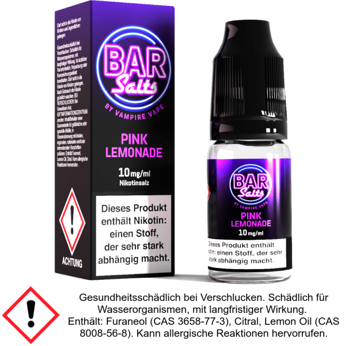 Vampire Vape - Bar Salts - Pink Lemonade - Nikotinsalz Liquid 10 mg/ml