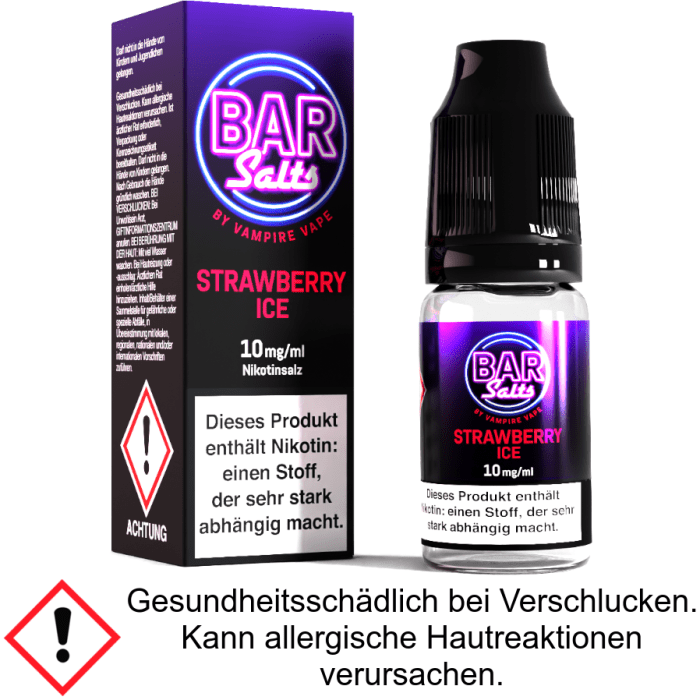 Vampire Vape - Bar Salts - Strawberry Ice - Nikotinsalz Liquid 10 mg/ml
