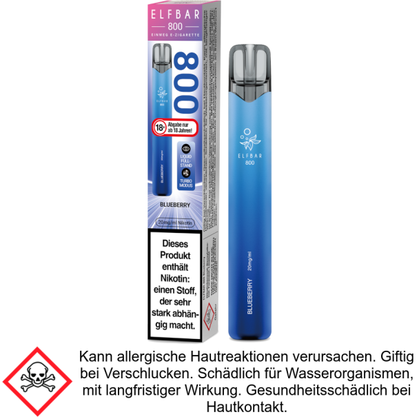 Blueberry 20 mg/ml Elfbar 800 Einweg E-Zigarette