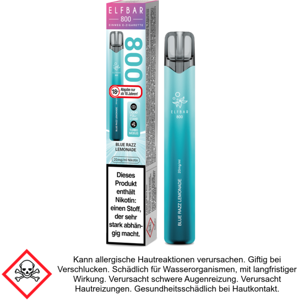 Blue Razz Lemonade 20 mg/ml Elfbar 800 Einweg E-Zigarette