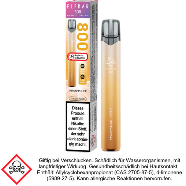 Pineapple ICE 20 mg/ml Elfbar 800 Einweg E-Zigarette