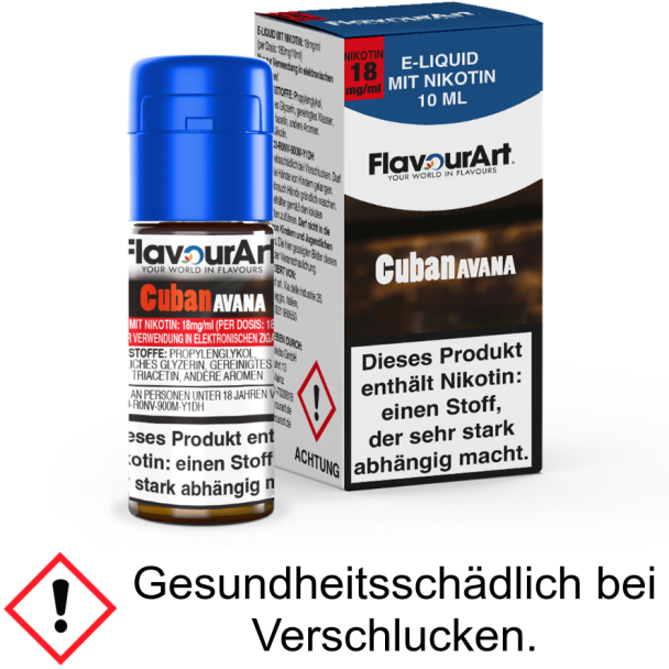 FlavourArt - Cuban Avana E-Zigaretten Liquid 18 mg/ml