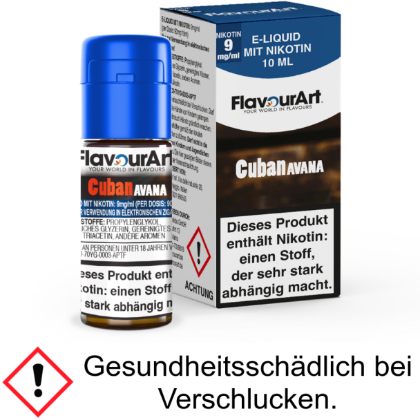 FlavourArt - Cuban Avana E-Zigaretten Liquid 9 mg/ml