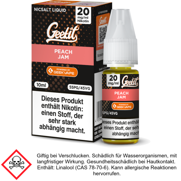 GeekVape - Geekit - Peach Jam - Nikotinsalz Liquid 20 mg/ml