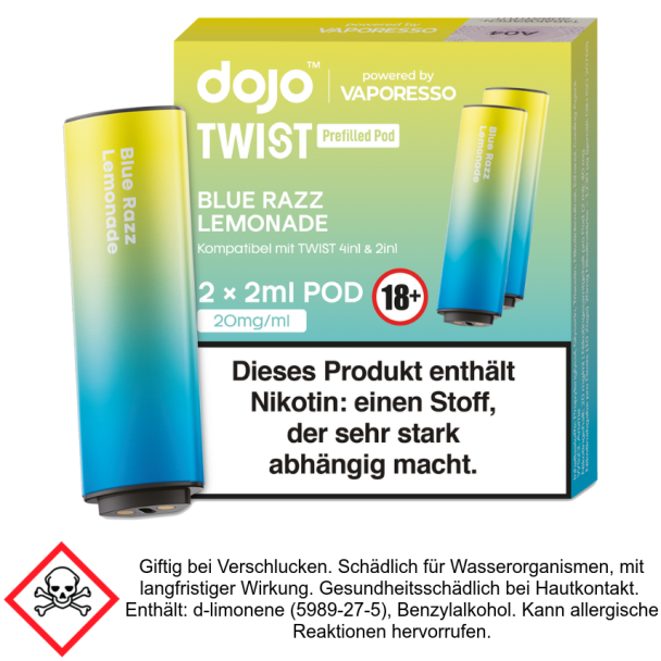 Vaporesso - Dojo - Twist Pod Blue Razz Lemonade 20 mg/ml (2 Stück pro Packung)