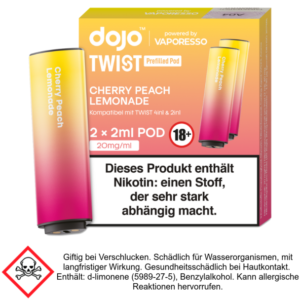 Vaporesso - Dojo - Twist Pod Cherry Peach Lemonade 20 mg/ml (2 Stück pro Packung)