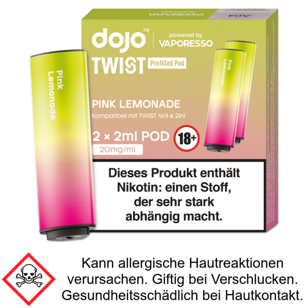 Vaporesso - Dojo - Twist Pod Pink Lemonade 20 mg/ml (2 Stück pro Packung)