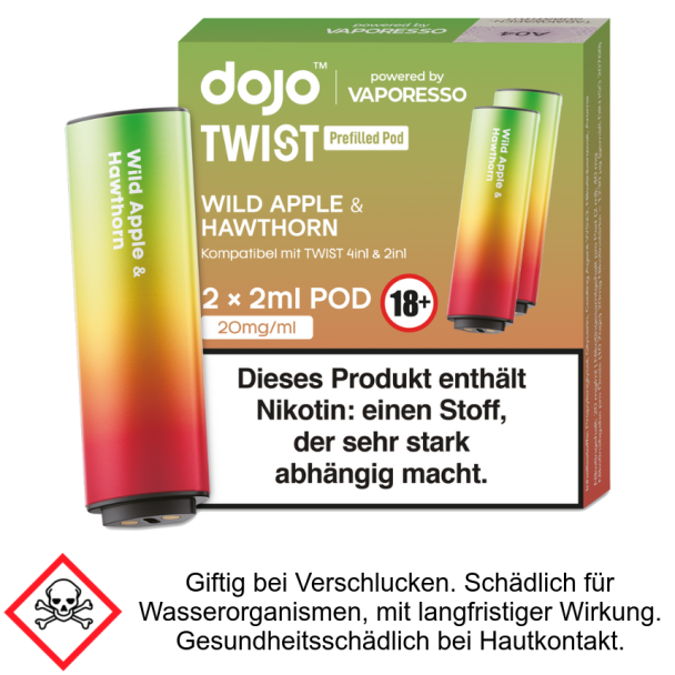 Vaporesso - Dojo - Twist Pod Wild Apple Hawthorn 20 mg/ml (2 Stück pro Packung)