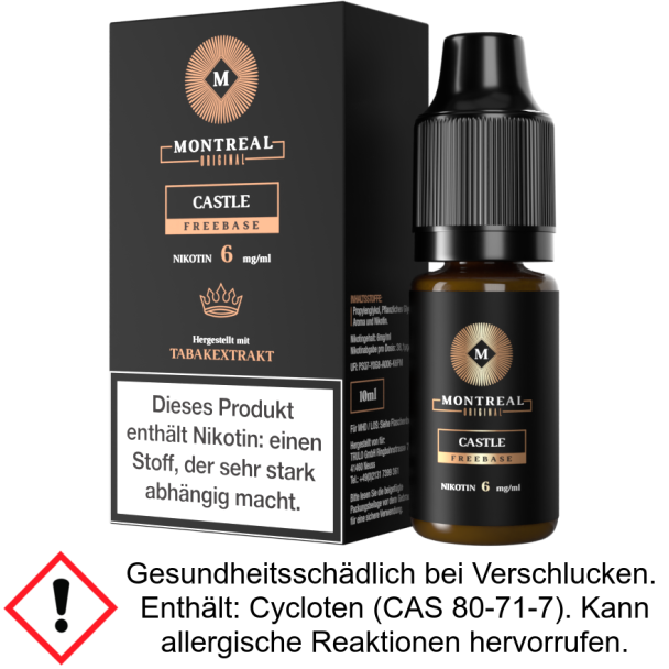 Montreal Original - Castle E-Zigaretten Liquid 6 mg/ml