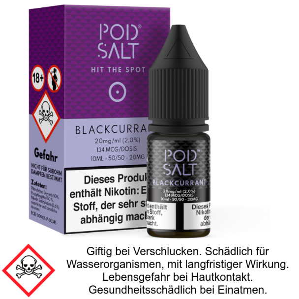 Pod Salt - Blackcurrant - Nikotinsalz Liquid 20 mg/ml 